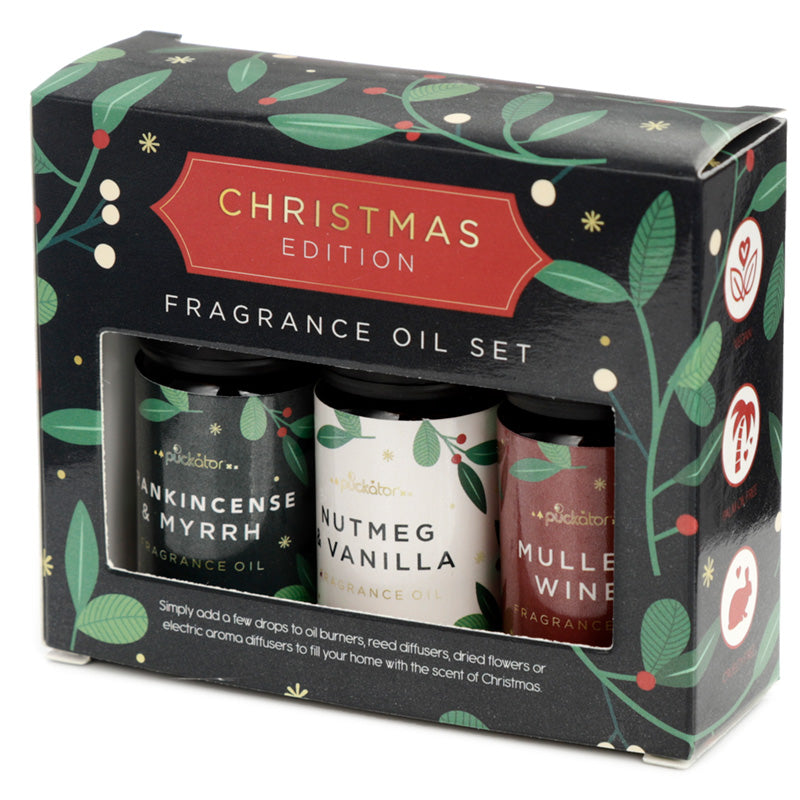 Set of 3 Eden Christmas Fragrance Oils - Gingerbread, Cinnamon & Orange, Spruce Berry