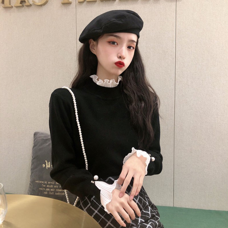New Patchwork Black Top For Women