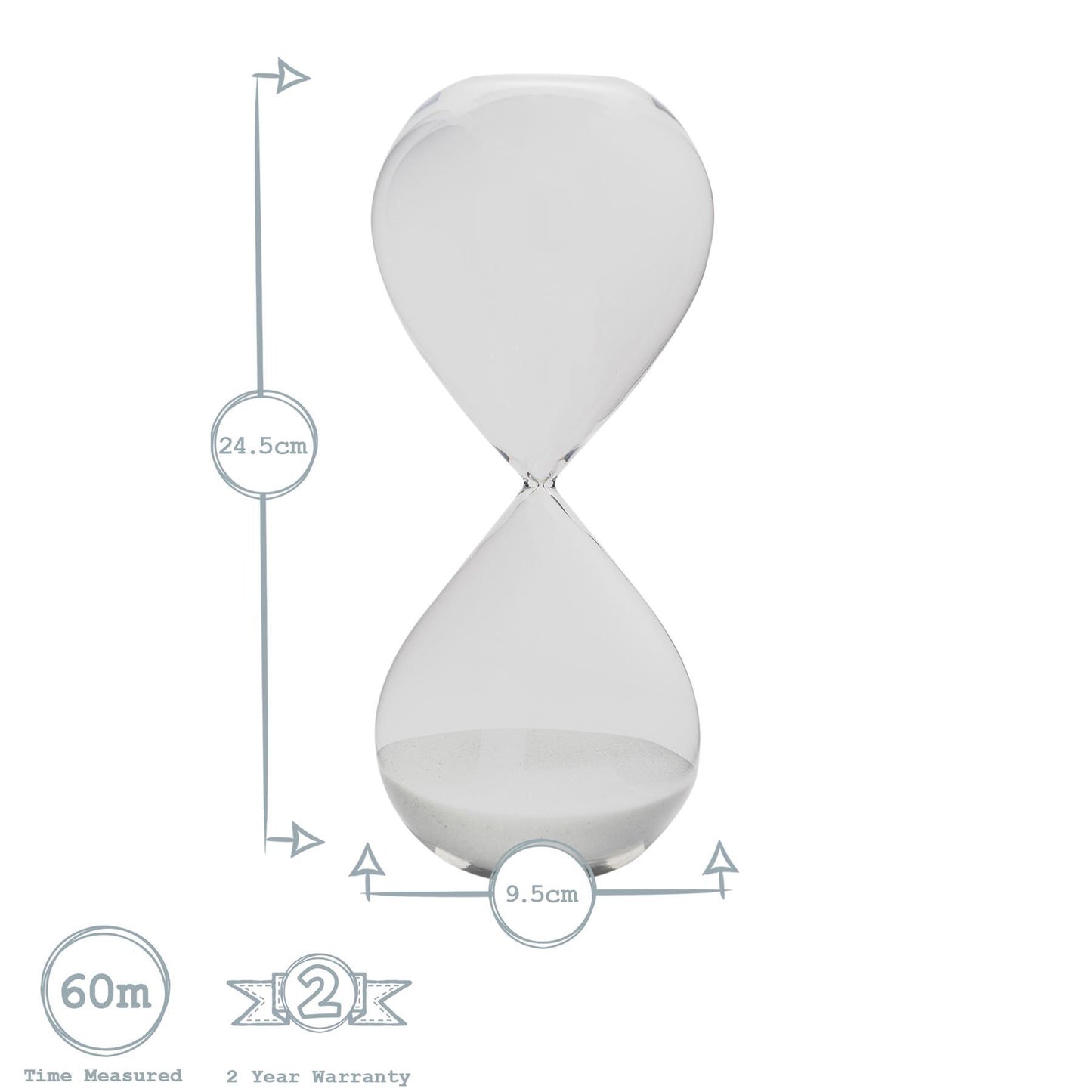 3pc Glass Sand Timer Set - 3 Sizes