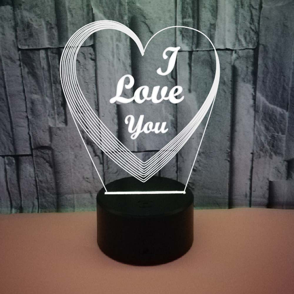 Valentine's Day Gift Colorful 3D Lamp Creative Touch