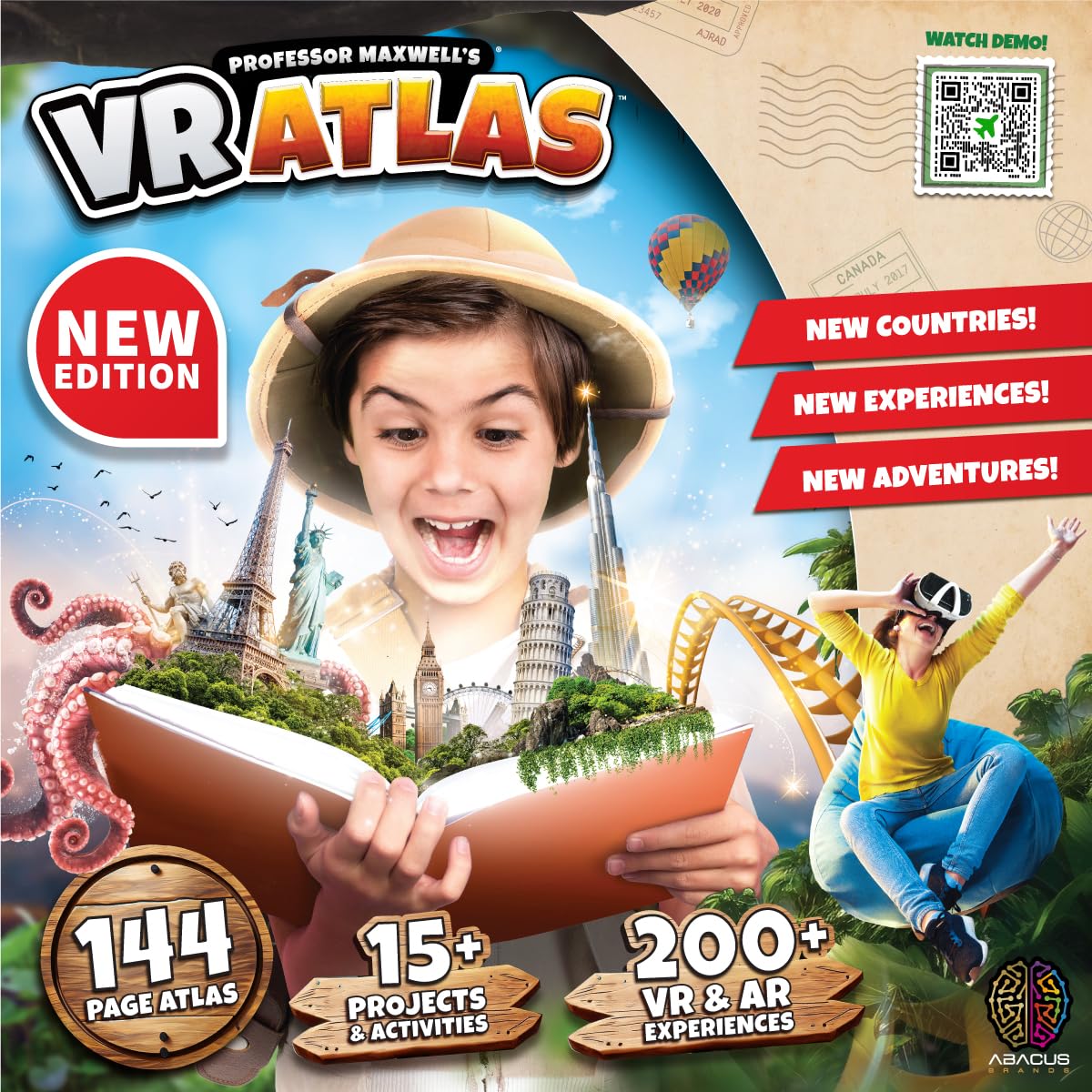 Professor Maxwell's VR Atlas – Kids Geography & STEM Kit (Abacus Brands)