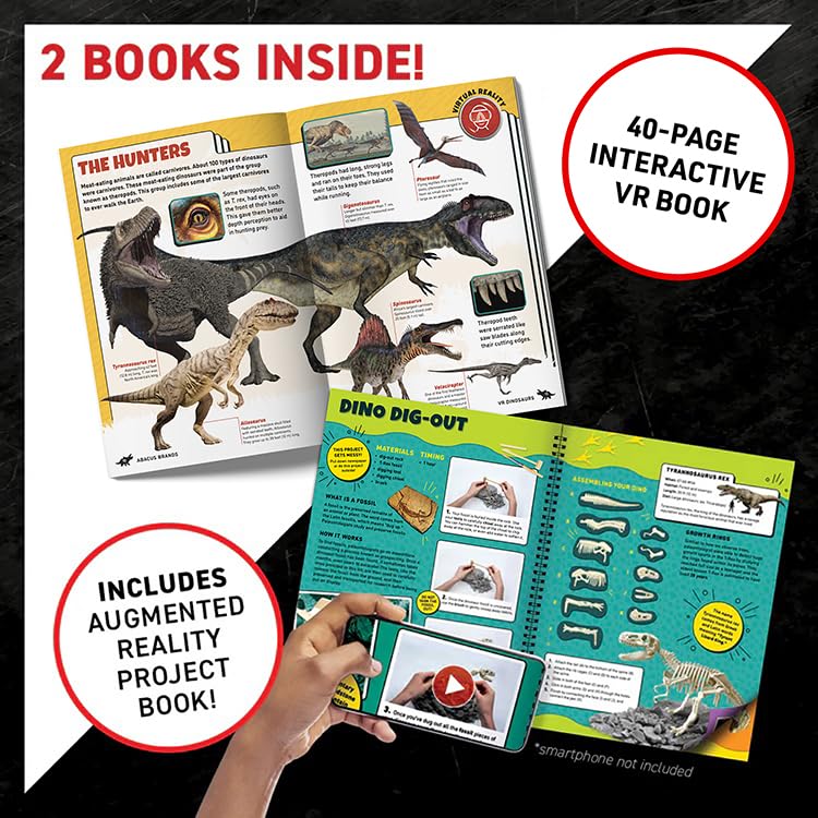 Abacus Brands Professor Maxwell's VR Dinosaurs – VR/AR Science Kit for Kids 7+