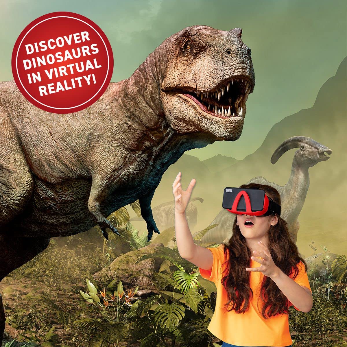 Abacus Brands Virtual Reality Dinosaurs Gift Box — Interactive VR Book & STEM Learning for Ages 8+