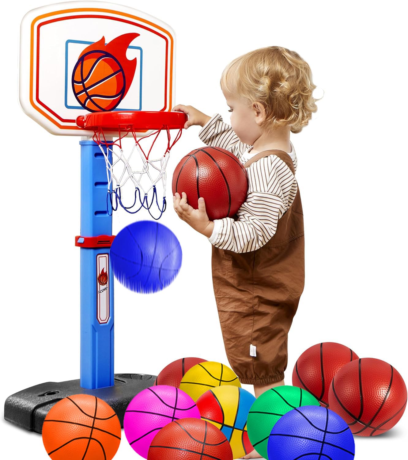 ABAJI Mini Basketballs Red 5-Inch Set – 2-Pack with Pump Needle for Pool, Indoor & Outdoor Play