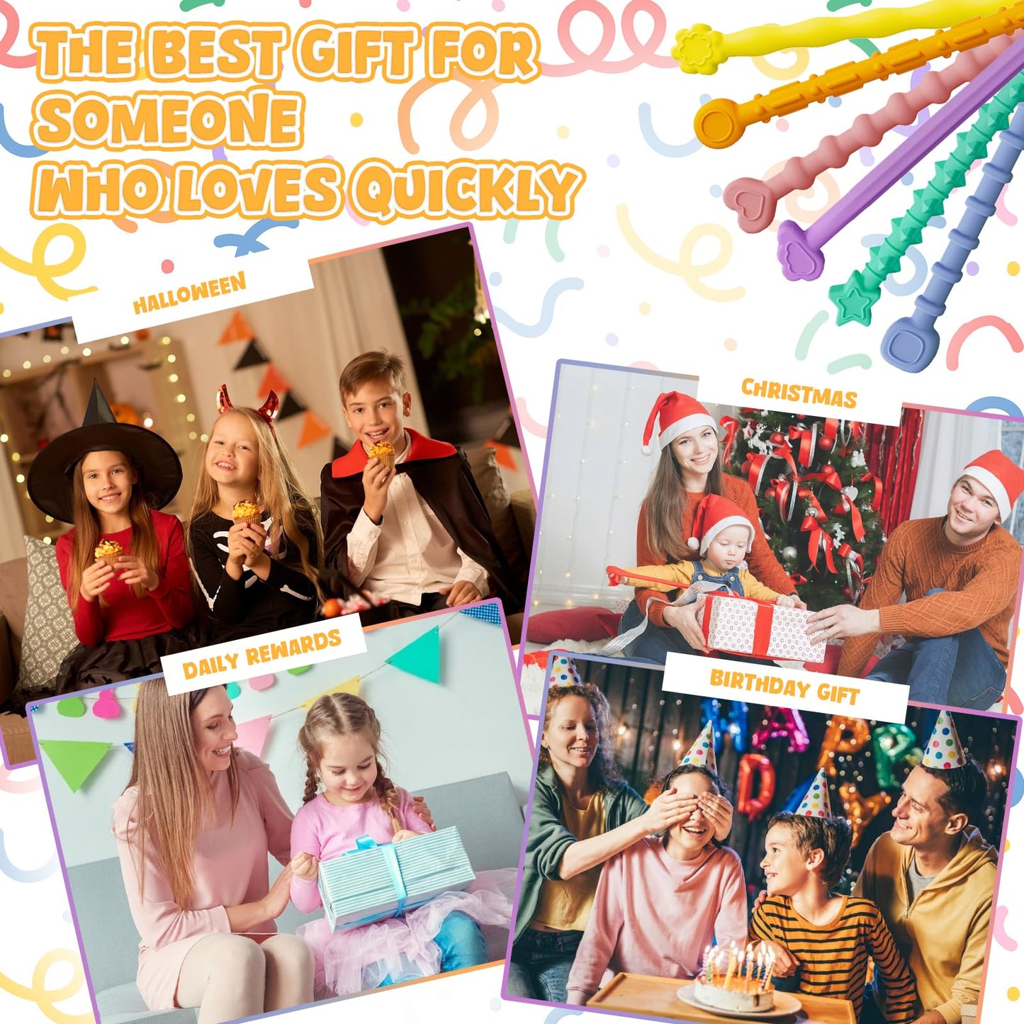 Abdkw Valentines Day Gifts – 6-Pack Sensory Fidget Sticks for Calm Focus