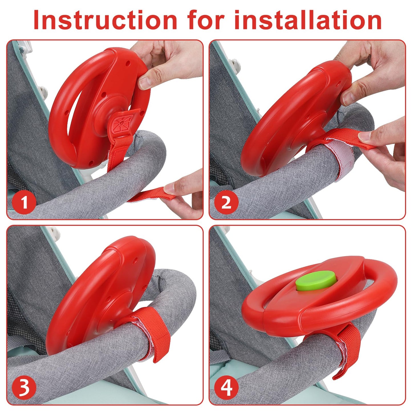 Accmor Stroller Steering Wheel Toy — Detachable Fun for Strollers & Carts