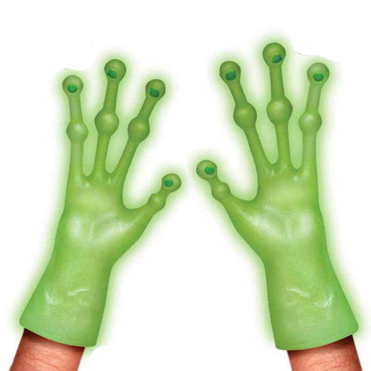 Accoutrements Alien Finger Hands Glow in the Dark – 2-Piece Finger Puppets