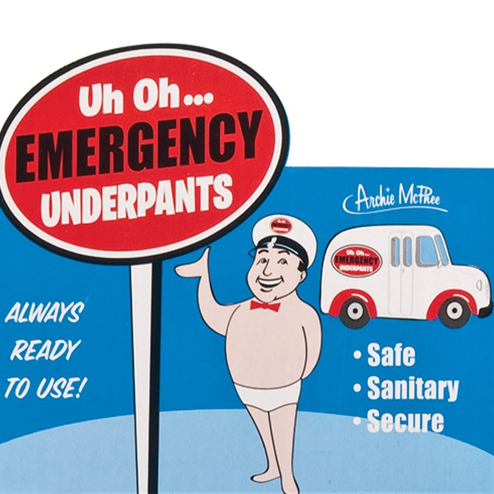 Accoutrements Emergency Underpants – Portable Disposable Unisex Briefs in Tin