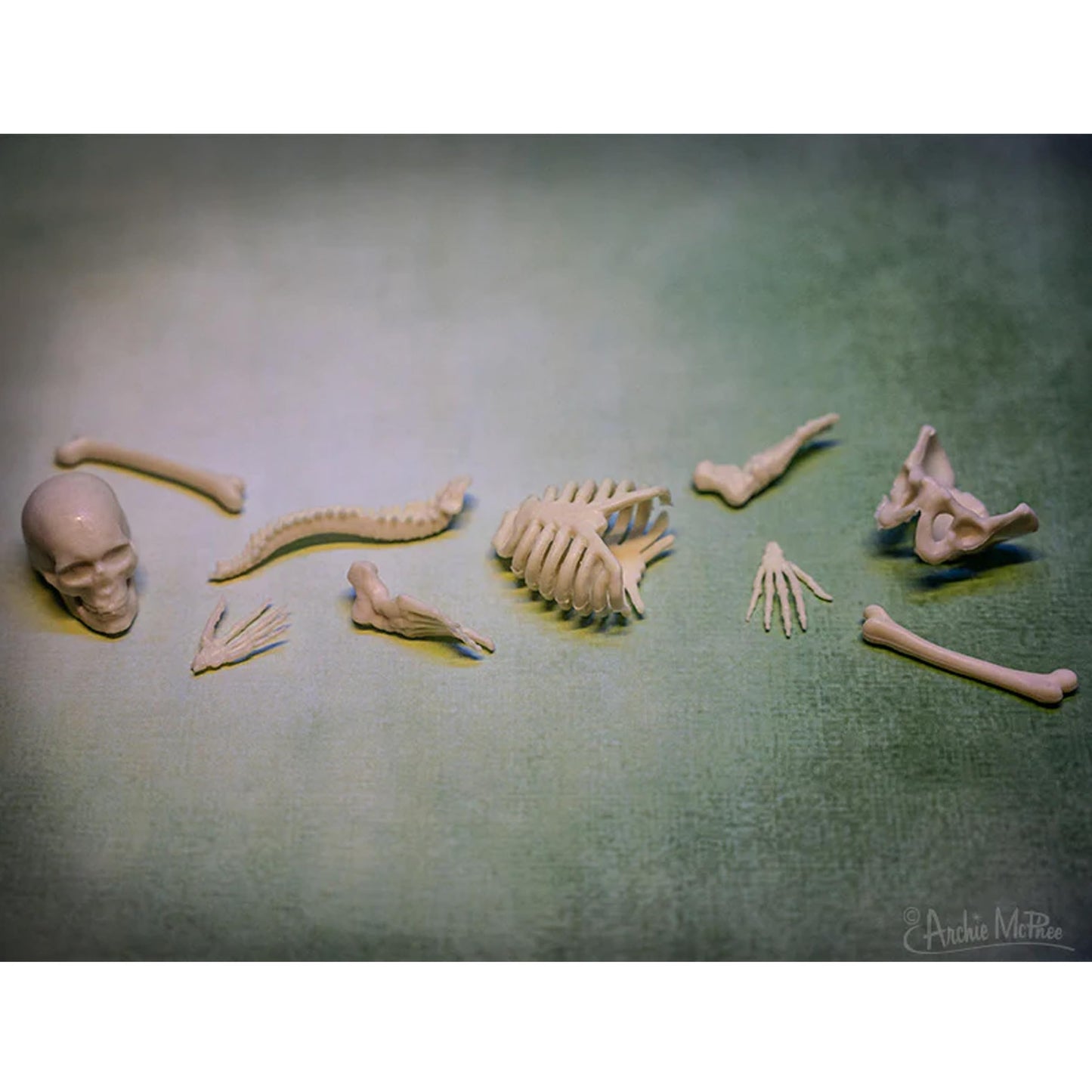 Accoutrements Itty Bitty Bones Glow in the Dark 10-Piece Set | Miniature Bones for Halloween Displays
