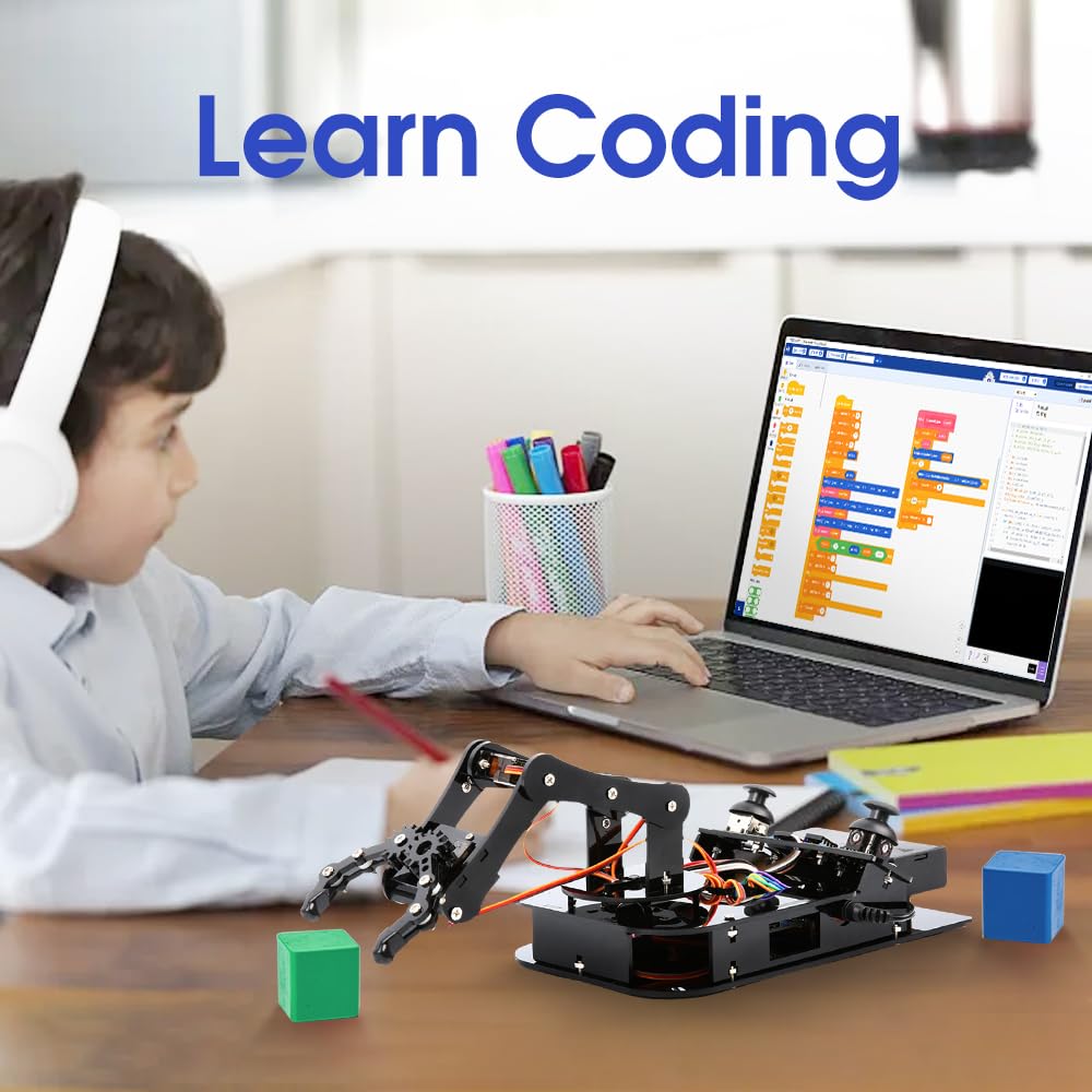 ACEBOTT 4 DOF ESP32 Robotic Arm Kit – Beginner STEM Robotics for Arduino & Scratch