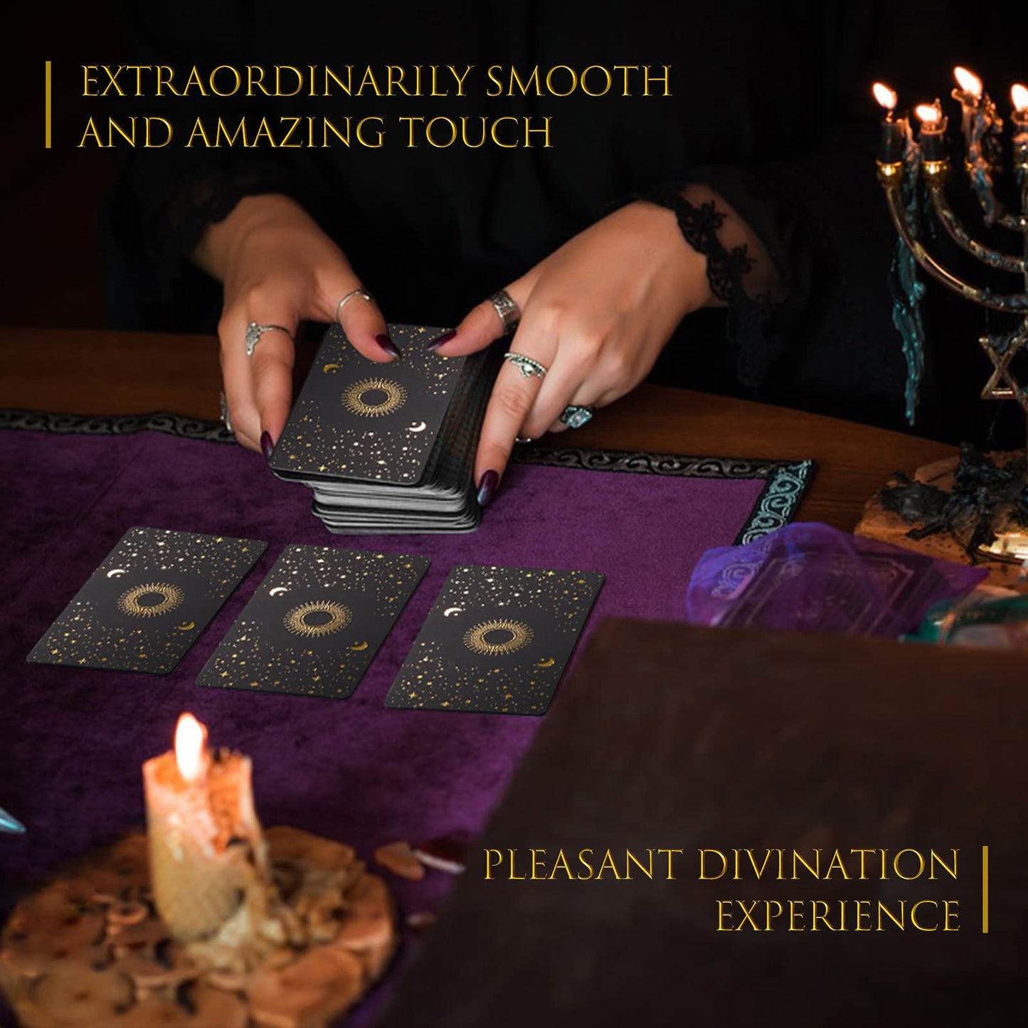 ACELION Original Tarot Card Set with Guide — 78 Gold Foil Cards for Beginners