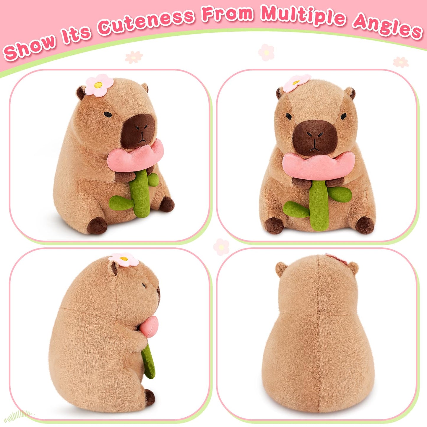Achwishap Capybara Plush – Cute Capybara Stuffed Toys, 12” & 16” | Kawaii Plush Gift