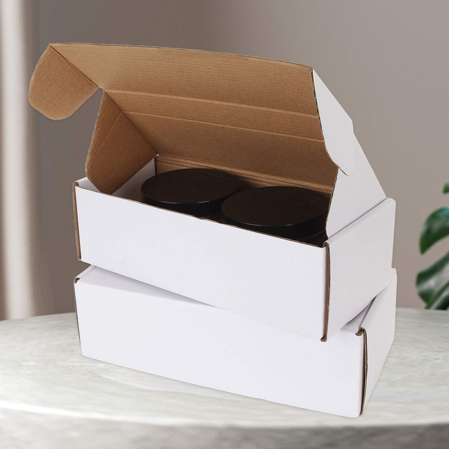 AConnet 500-Count Trading Card Storage Box — Corrugated, 10x4x2.7in, White