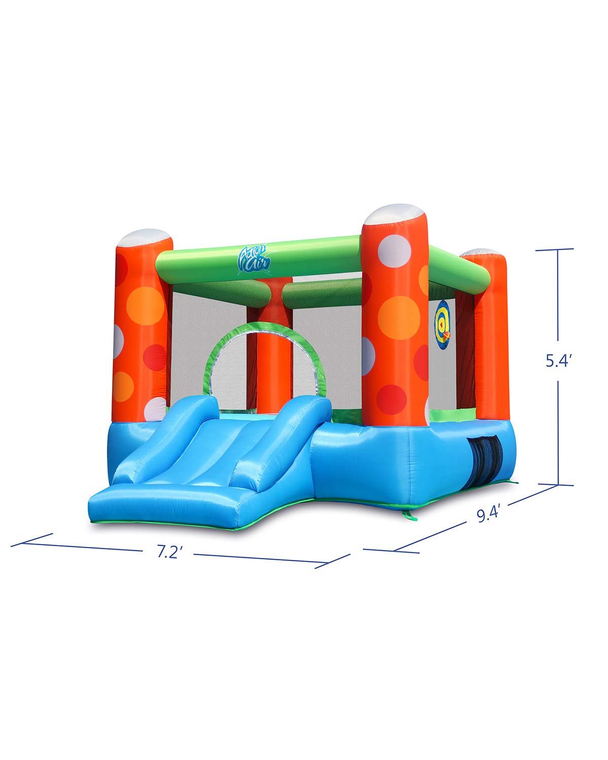 Action Air Bounce House — Inflatable Jump Castle with Air Blower and Durable, Extra Thick Jumping Surface