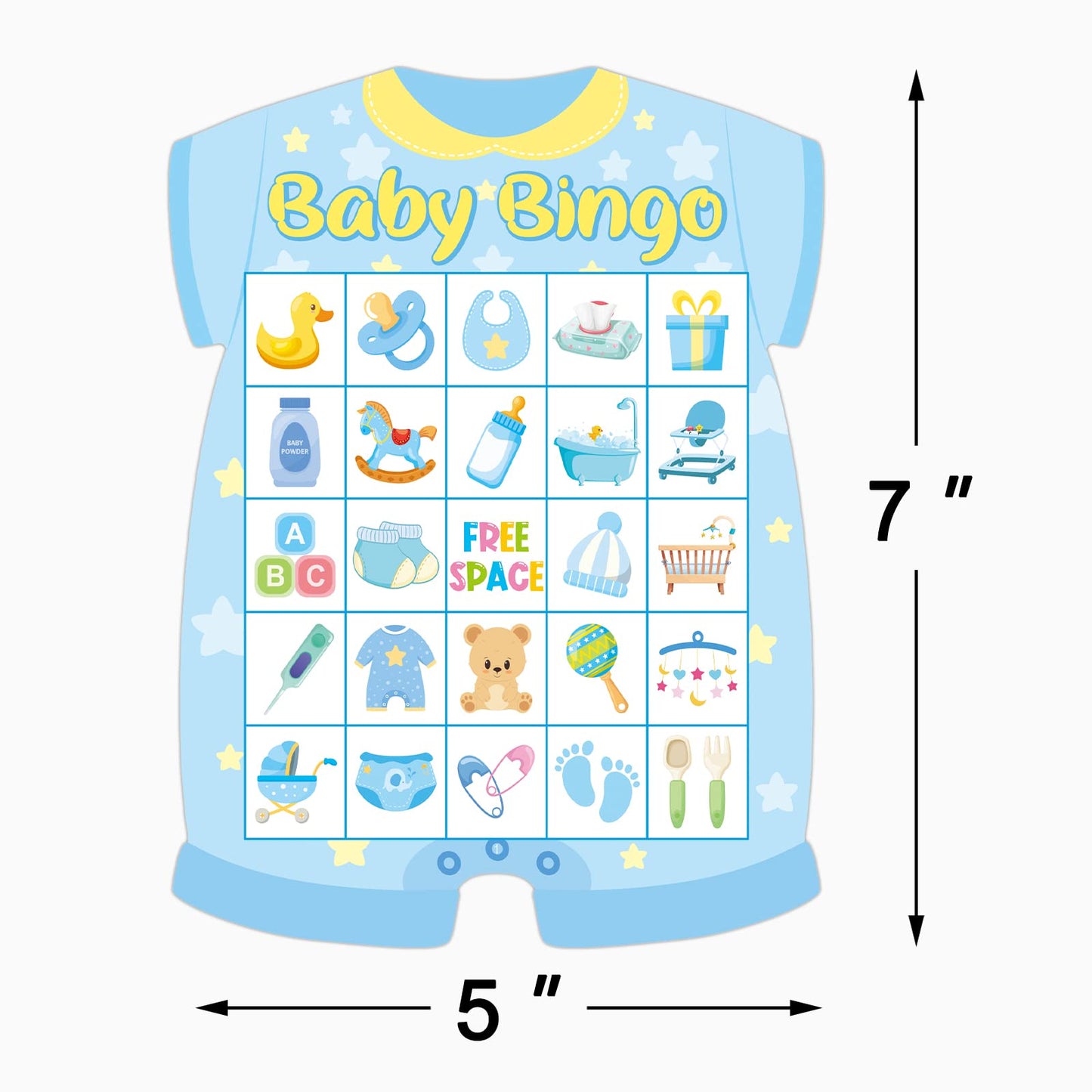 ADELULU Baby Shower Bingo Cards – 24 Guests, Blue Newborn Bingo for Baby Shower Party Supplies