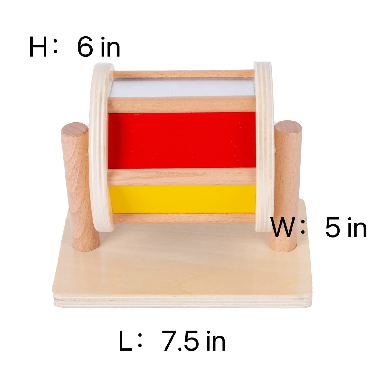 Adena Montessori Baby Toys Play Kit – Mirror Peekaboo, Spinning Rainbow Drum & Fabric Ball for 6-12 Months