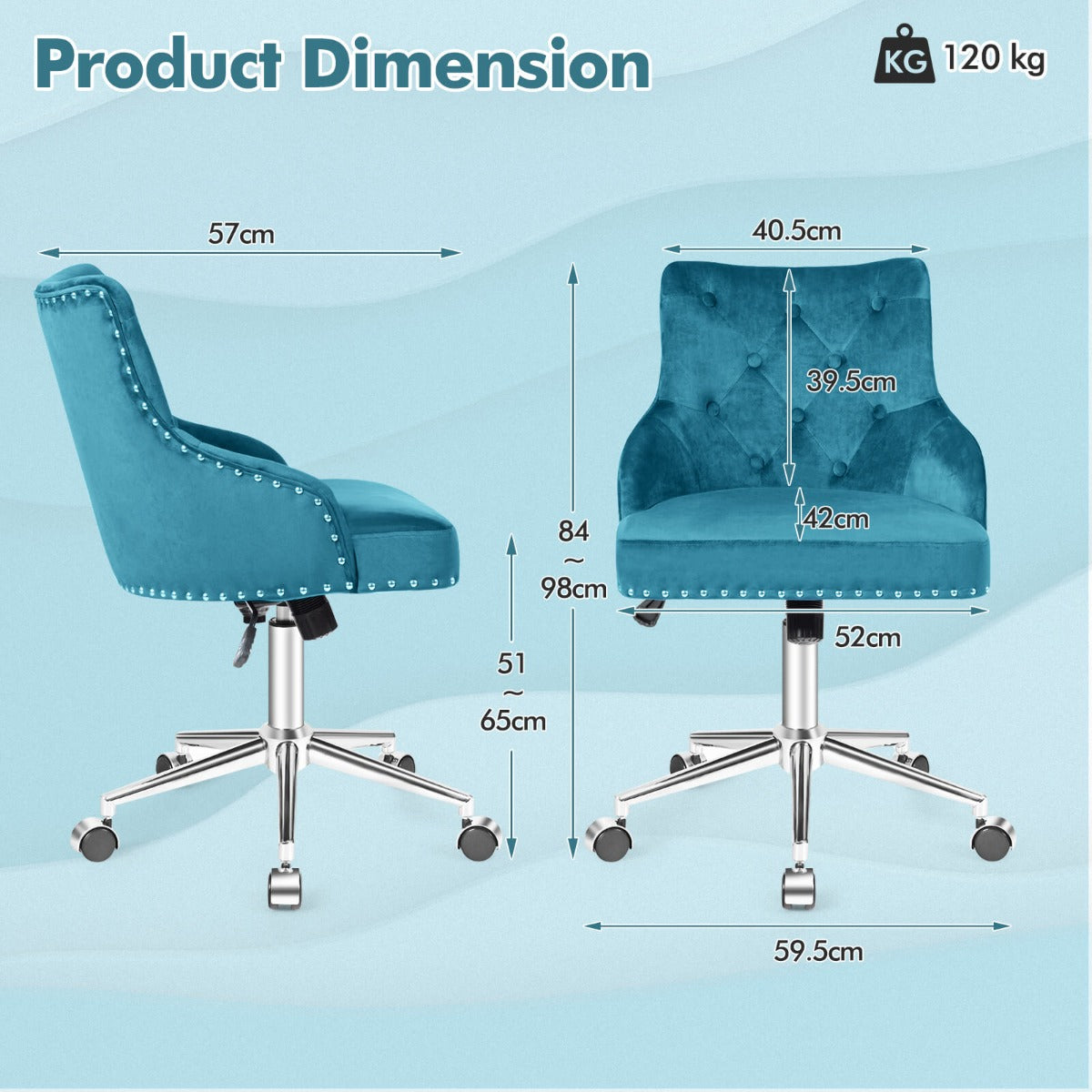 Adjustable 360° Swivel Accent Armchair-Beige