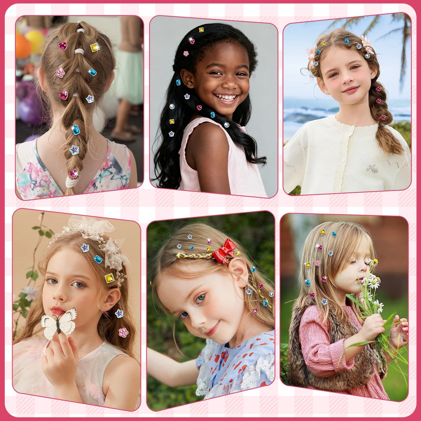 ADXVR Hair Gem Stamper Kit – Sparkling Hair Jewels for Girls Ages 5-10