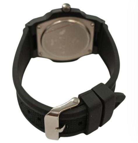 Clasico Mens Ladies Water Resistant Arabic Square Dial Black Rubber Strap Watch