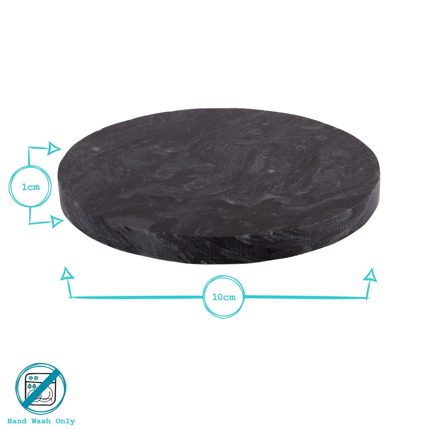 12pc Rectangle Marble Placemats & Round Coasters Set - 30cm x 20cm - Green