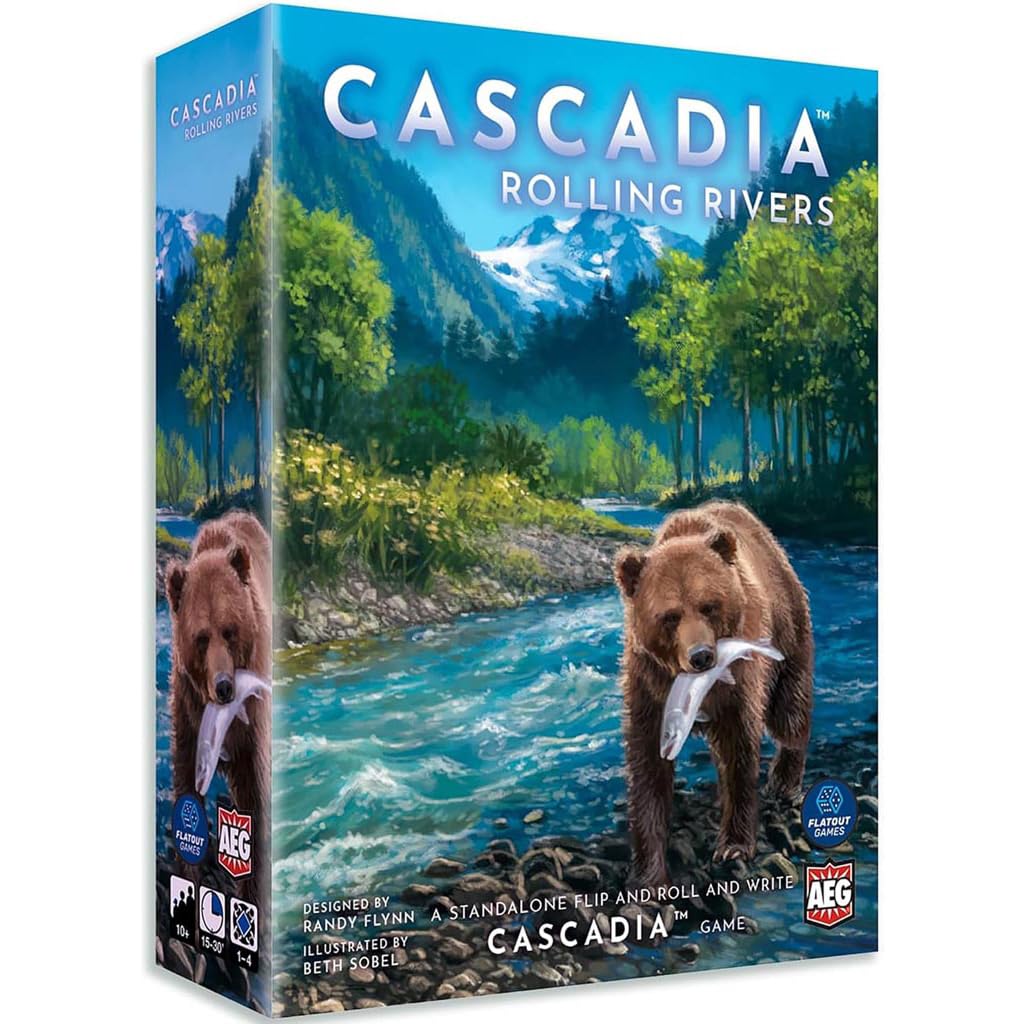 AEG Cascadia: Rolling Rivers – Roll & Write Dice Game | Pacific Northwest Habitats for 1–4 Players