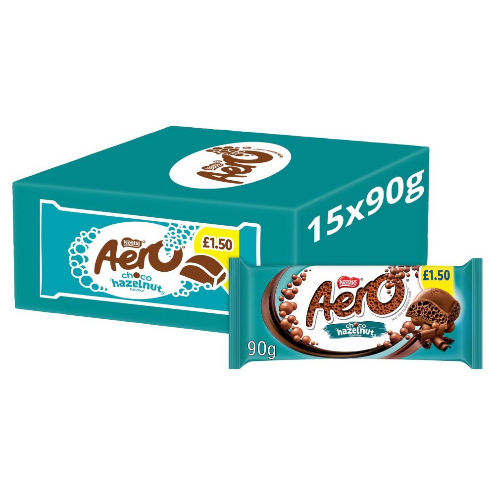 Aero Hazelnut Chocolate Sharing Bar PMP 90g (Case of 15)
