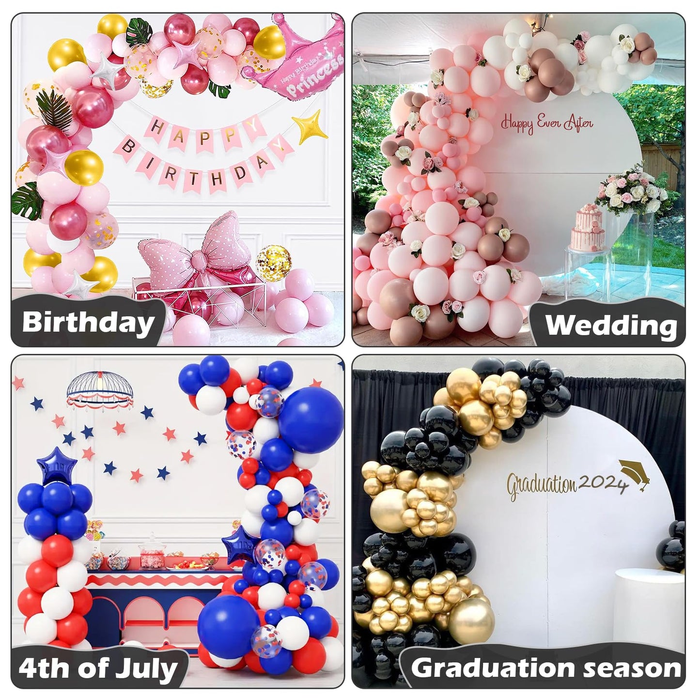 AerWo Balloon Arch Kit 9.35ft & 6ft | Free Bending Half Stand with Base | Wedding & Party Backdrop