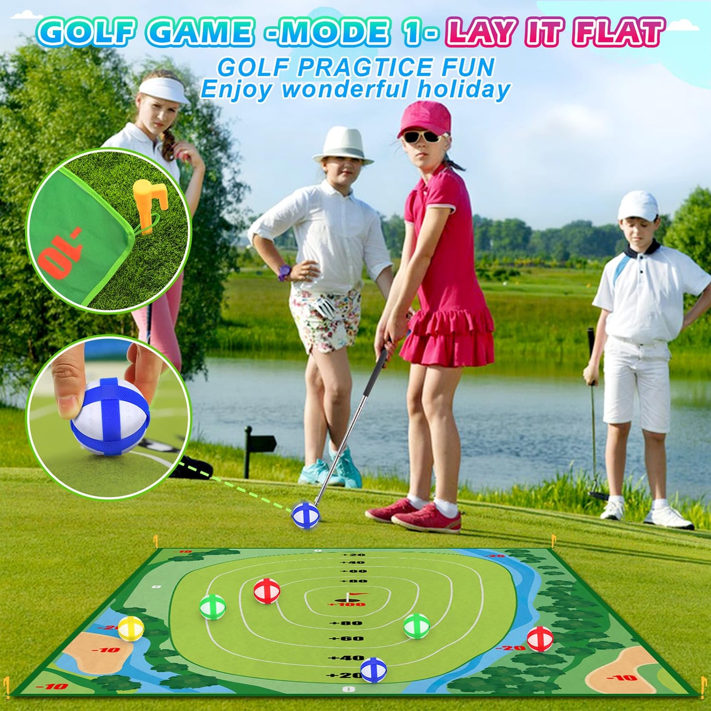 AETISY Golf Chipping Game – 50-Piece Indoor/Outdoor Golf Set for Kids & Adults