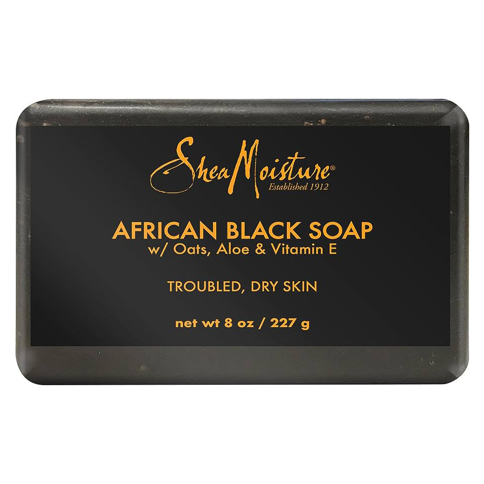 Shea Moisture African Black Soap Bar Soap 8 oz / 237 ml - For Troubled & Blemish-Prone Skin