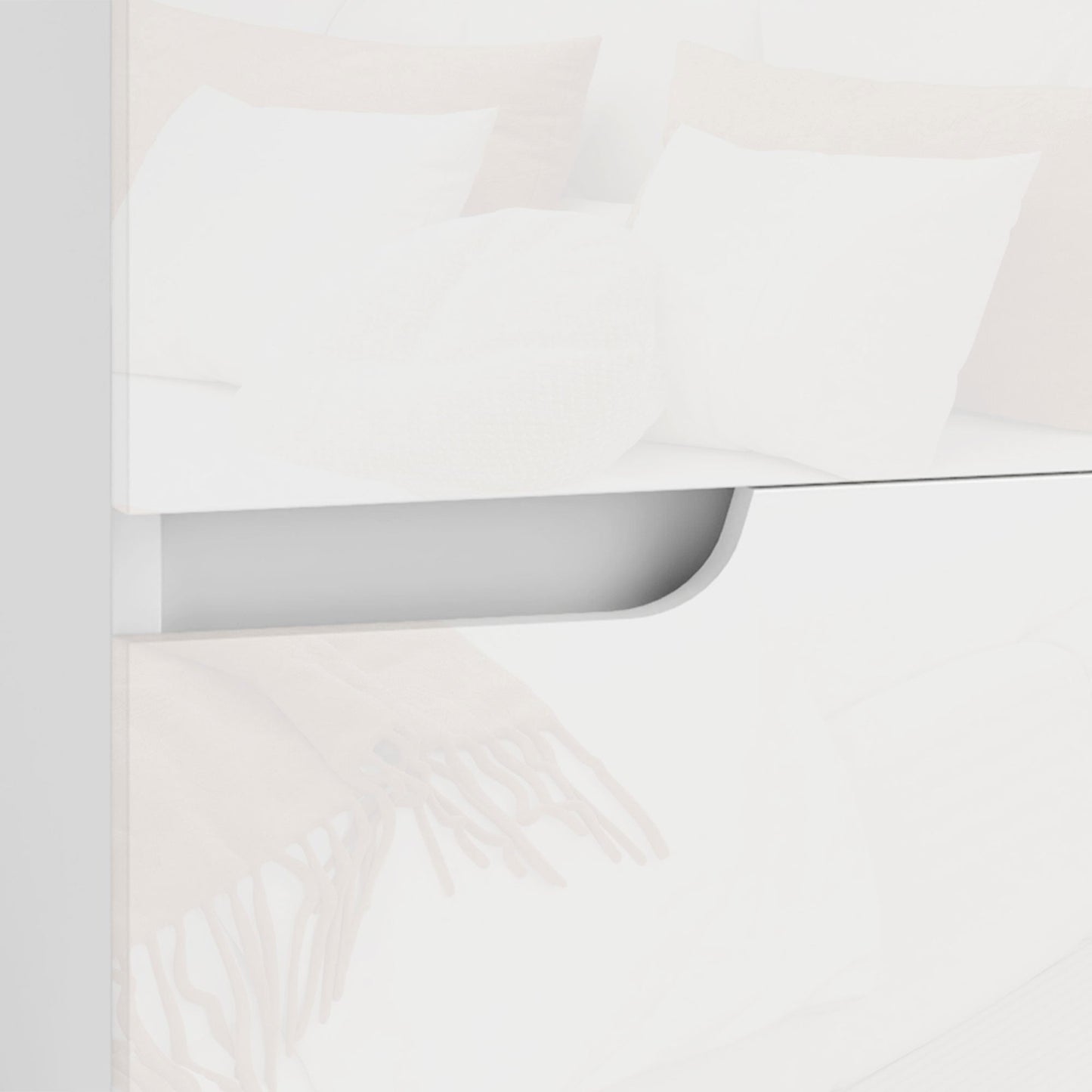 HOMCOM Modern Bedside Table with 2 Drawers for Bedroom, Living Room, White
