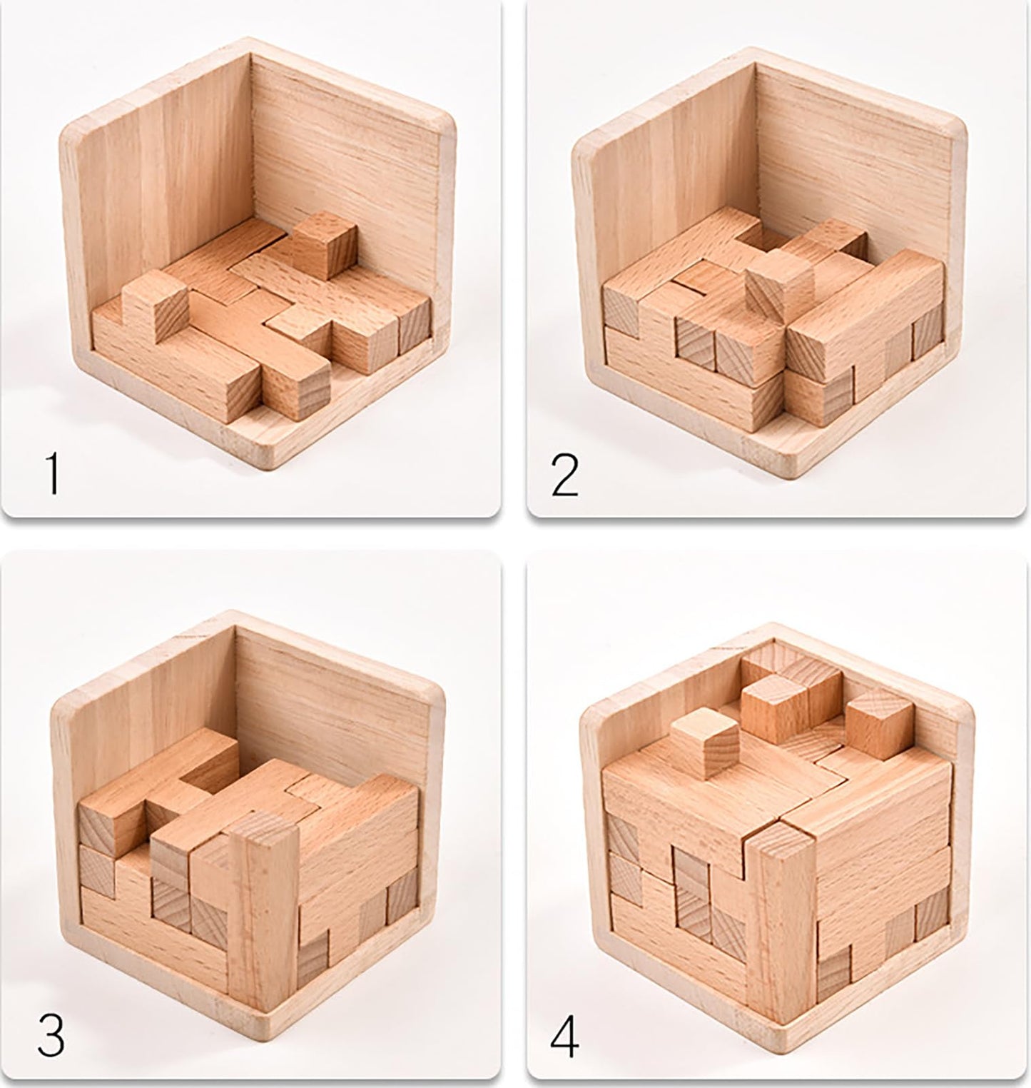 Ahyuan Wooden Brain Teaser Cube – T-Shaped Interlocking Puzzle for Kids & Adults
