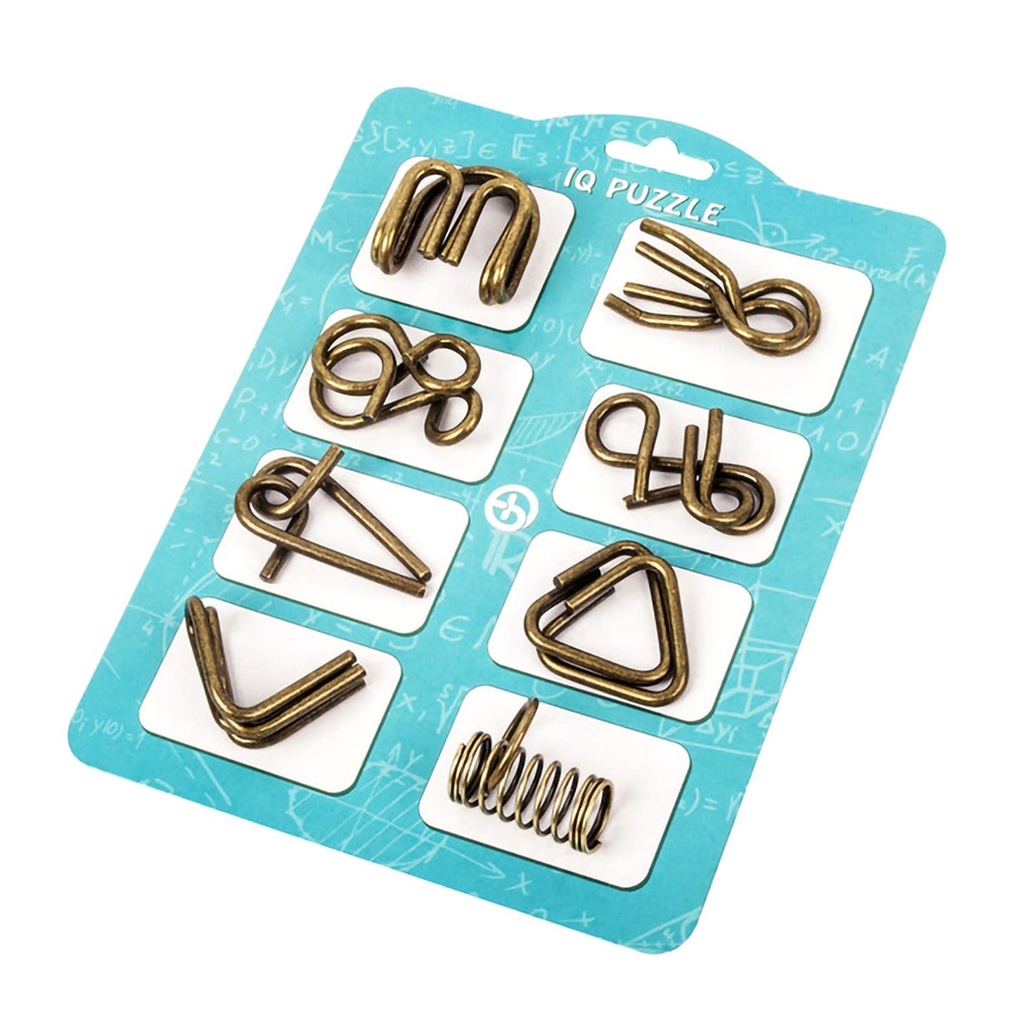 Ahyuan 16-Piece Metal Wire Puzzles with Pouch – Bronze IQ Mind Teasers