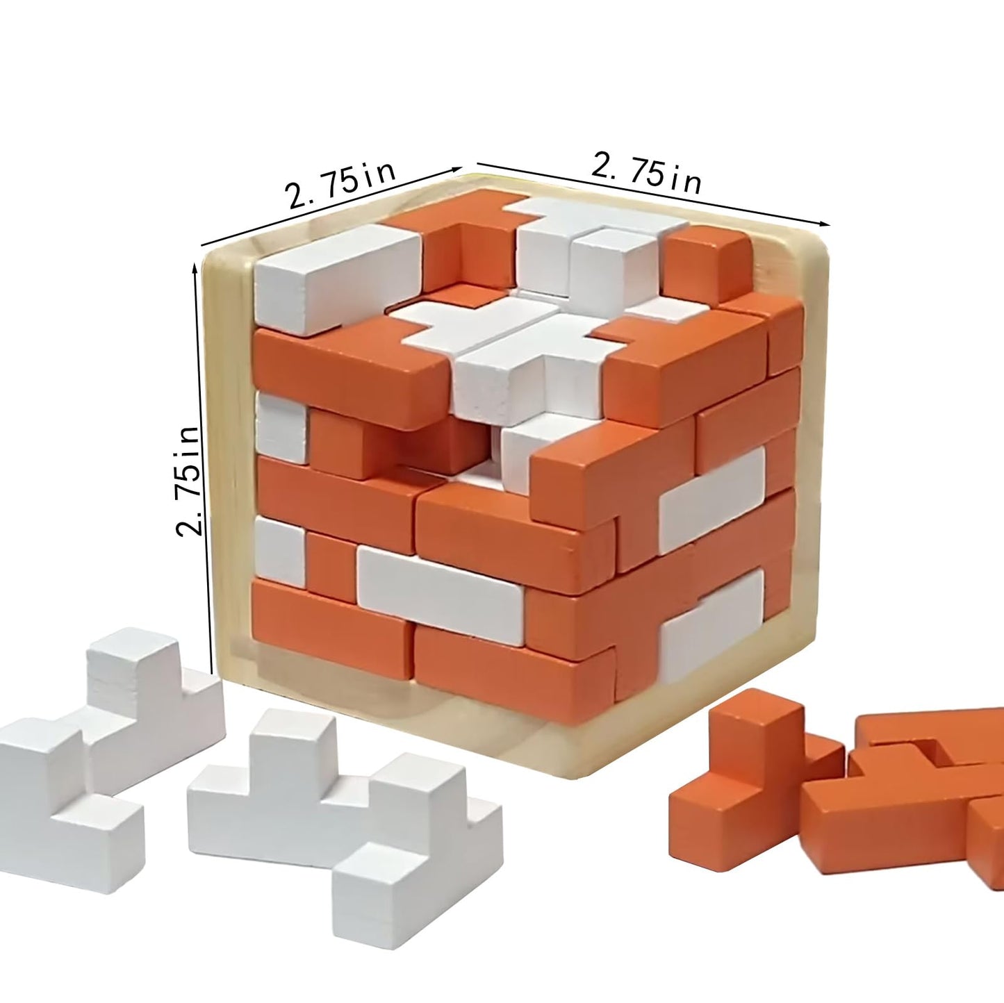 Ahyuan Wooden Brain Teaser Cube - T-Shaped Puzzle for Kids & Adults