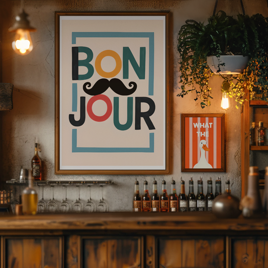 Bonjour Wall Art – French Café Poster