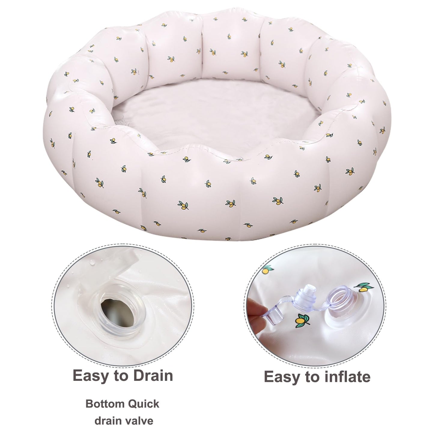 AirSwim Inflatable Baby Pool – Portable Paddling Pool for Ages 0-3, Indoor & Outdoor (35.4 x 9.8 in) | White