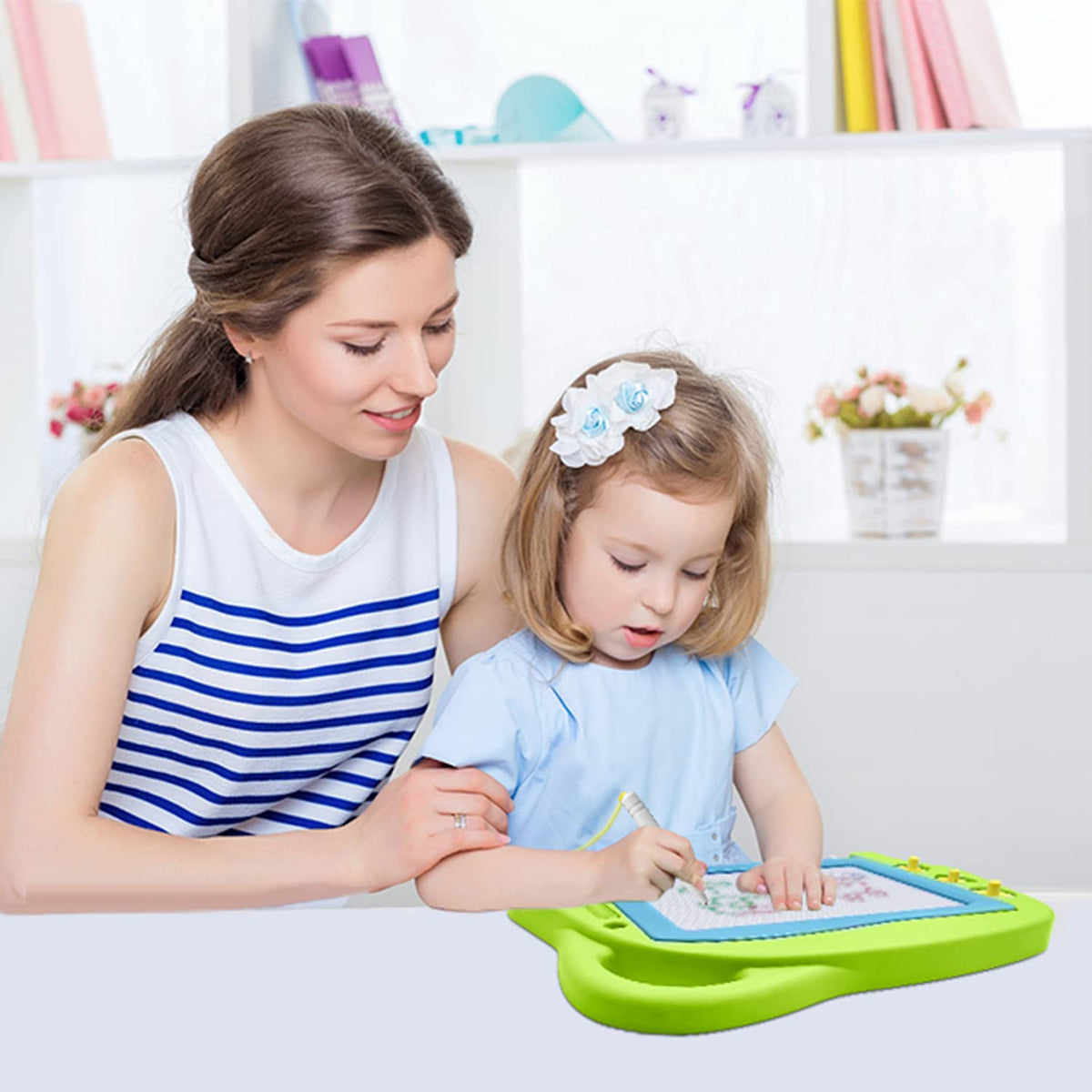 AiTuiTui Magnetic Drawing Board Mini Travel Doodle — Portable Erasable Color Pad for Kids