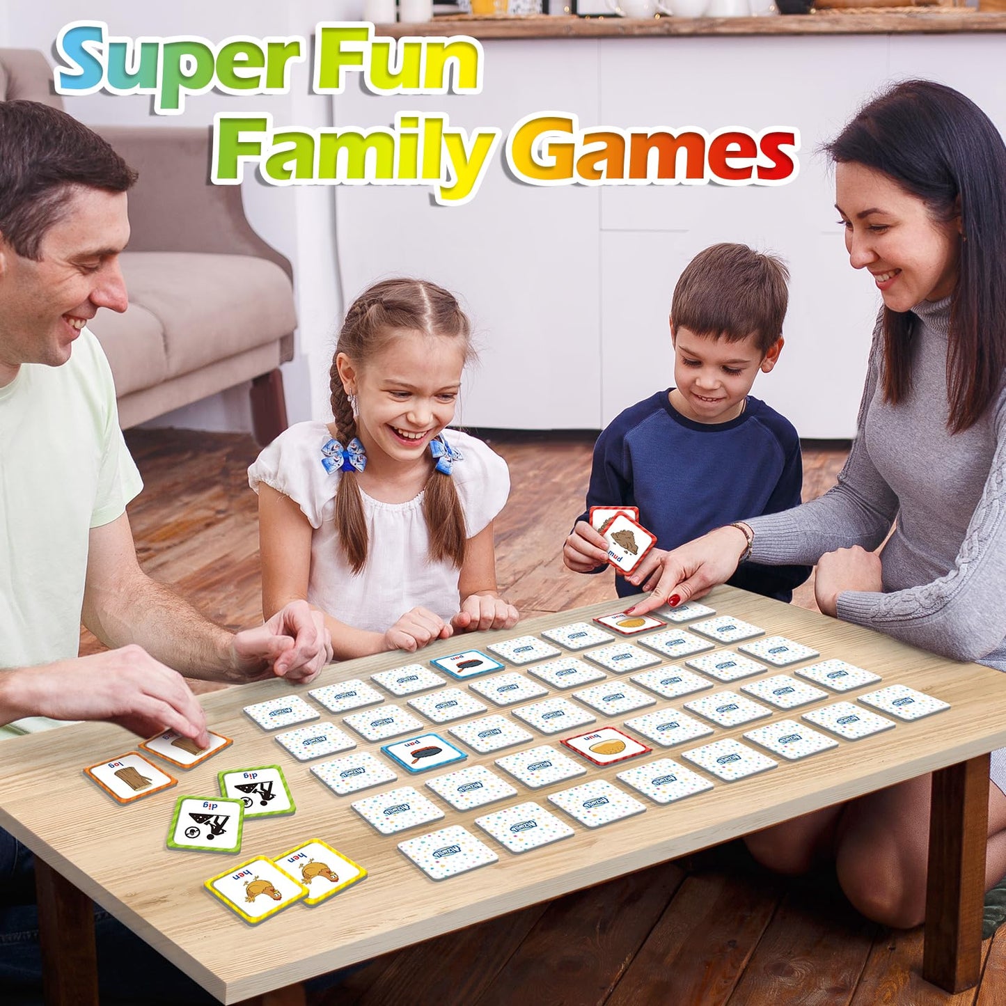 Aizweb CVC Word Match Game — 60-Piece Toddler Card Set for Early Literacy (Ages 3-6)