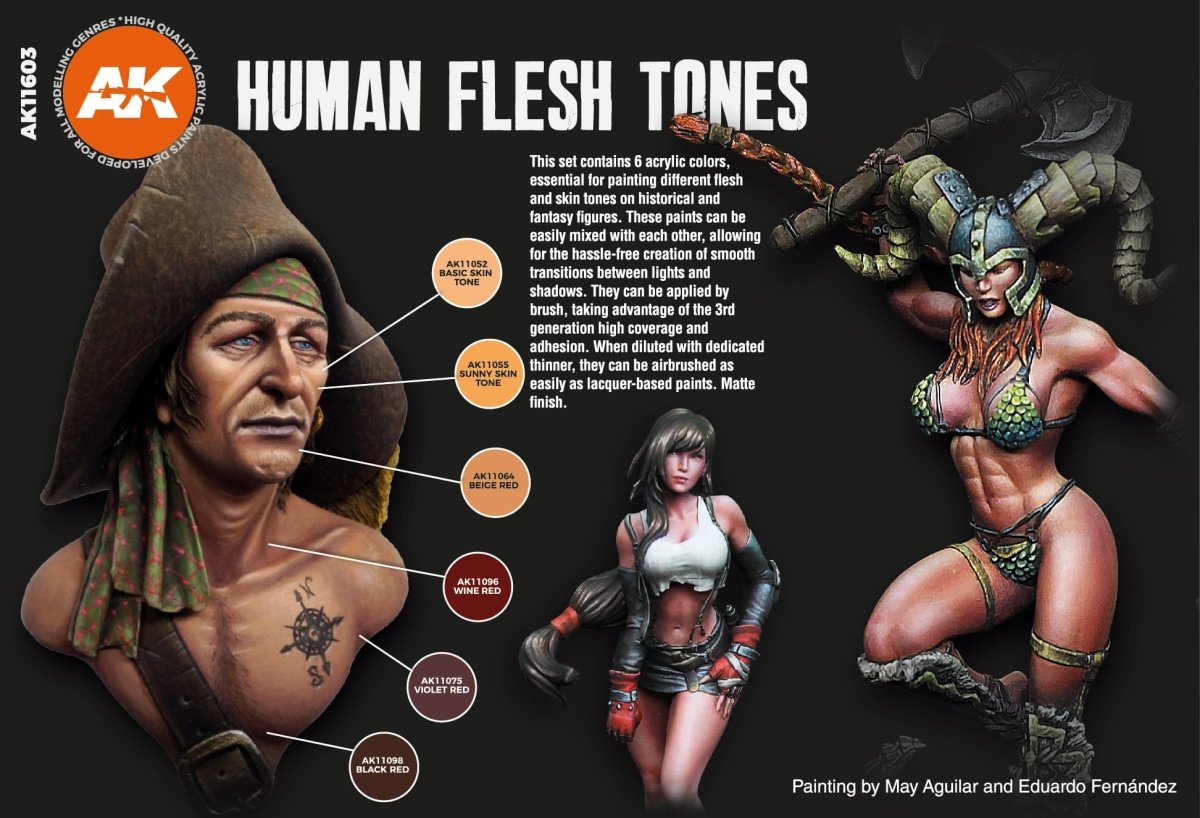 AK Interactive 3rd Gen Acrylics Human Flesh Tones Set (AK11603)