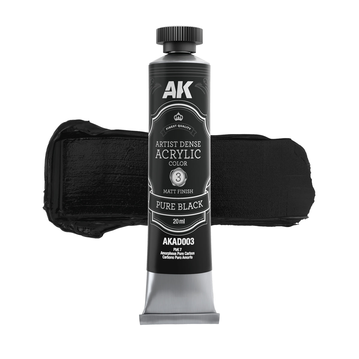 AK Interactive Dense Acrylic Pure Black (AKAD003)