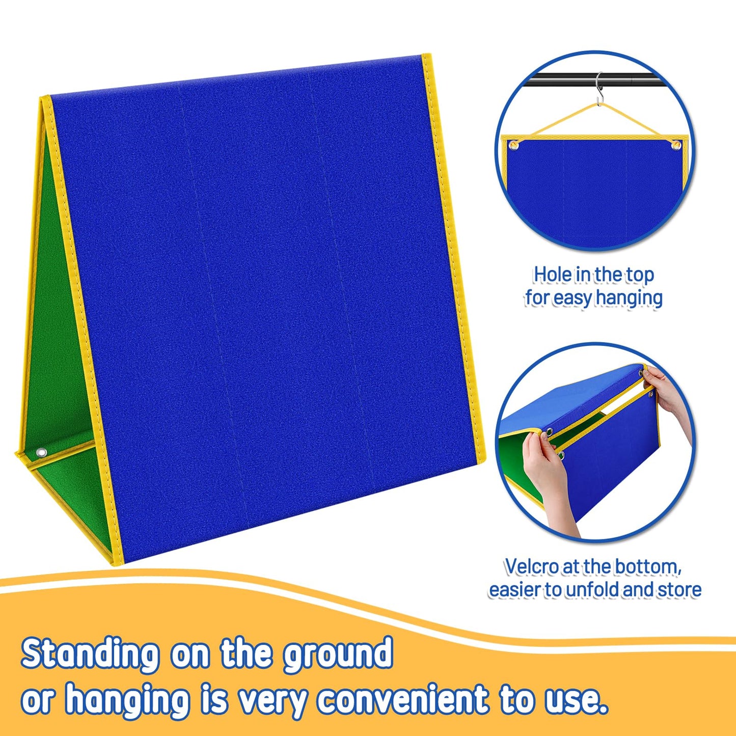 AKAYOK Foldable Felt Board for Toddlers — Double-Sided, 13x12 Portable Storytelling & Learning Board