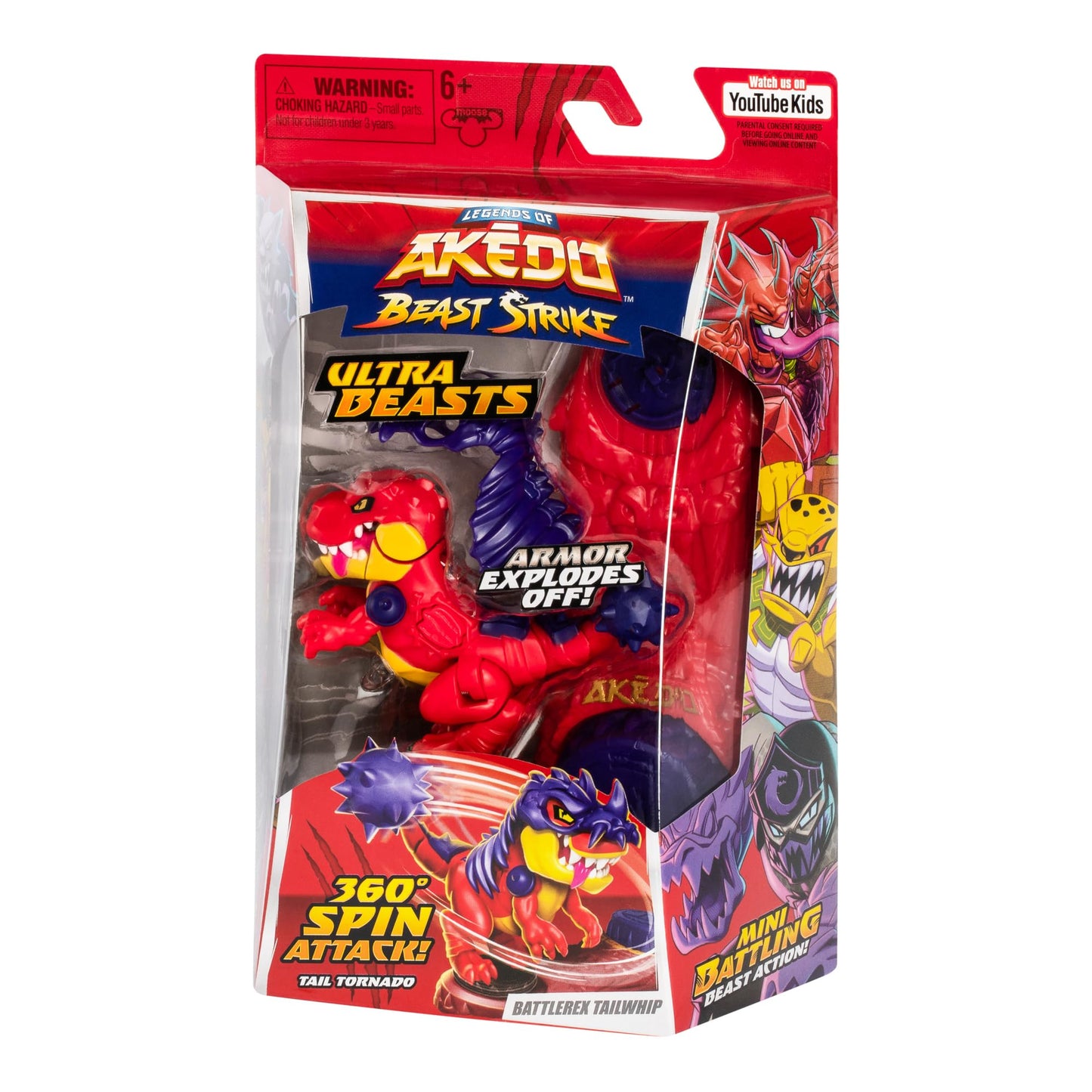 Akedo Legends: Ultra Beast Battlerex Tailwhip with 360-degree Spin & Battlespin Controller