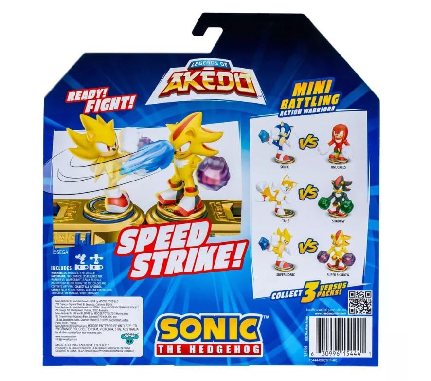 Akedo Sonic The Hedgehog Versus Pack: Super Sonic & Super Shadow Battle Controllers (2.25 in)