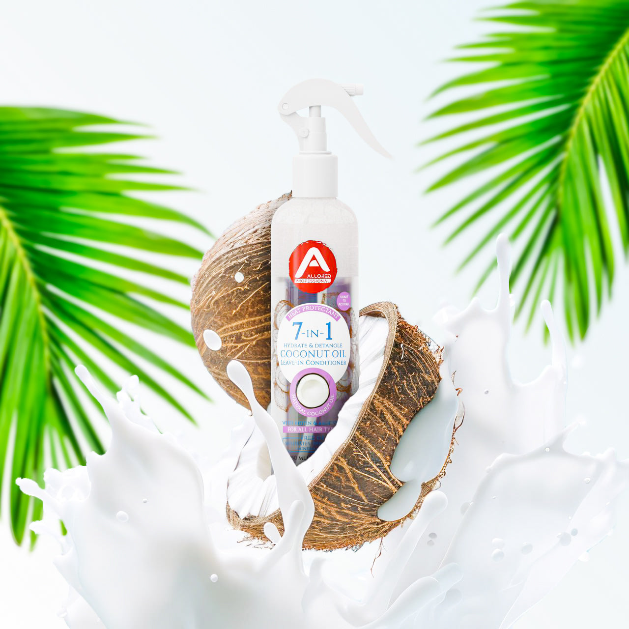 Allored Professional 7-in-1 Coconut Oil Leave-In Conditioner for All Hair Types 250 ml/8.5 oz