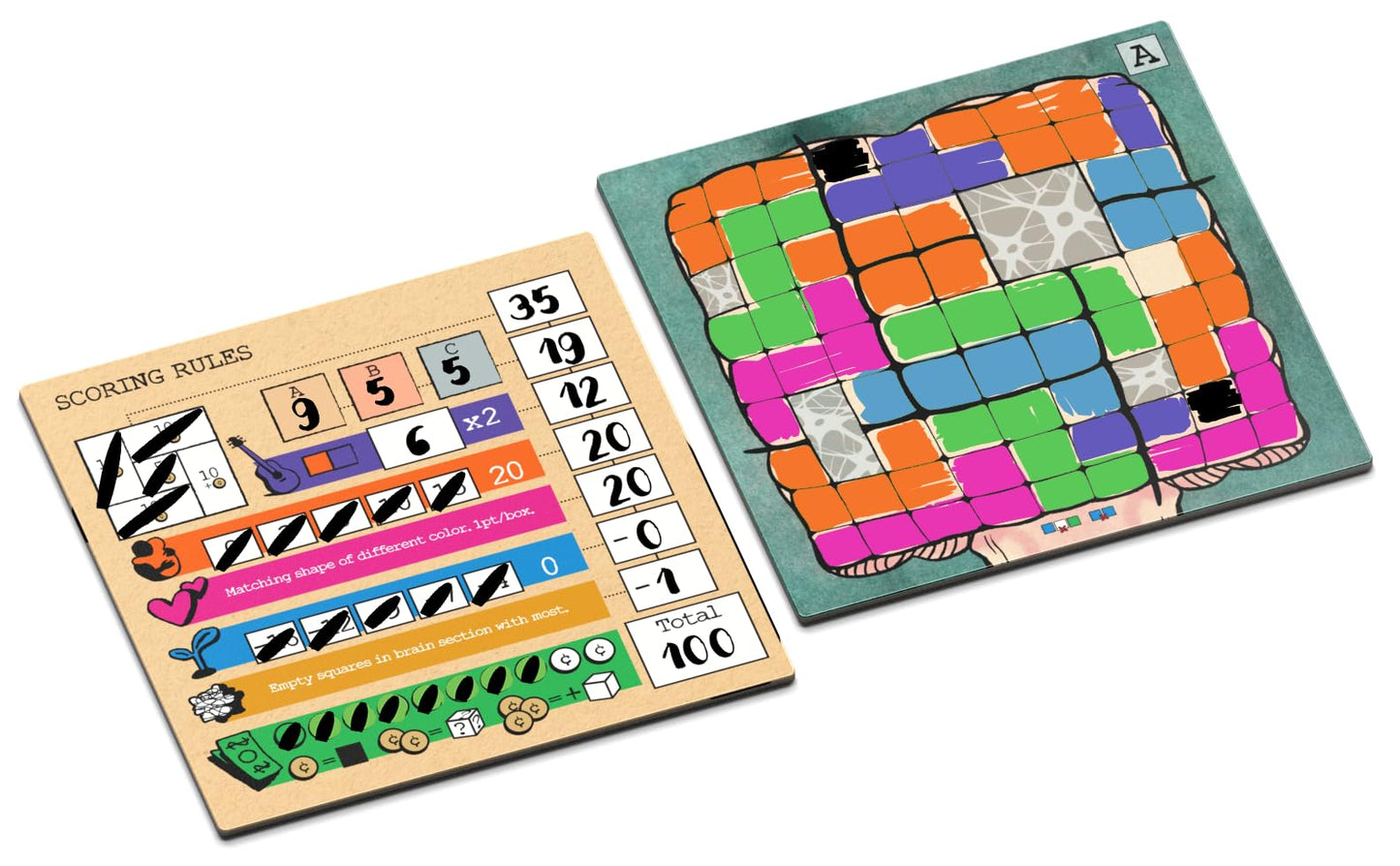 Allplay Mind Space Board Game – Polyomino Roll & Write for 1-5 Players | 30-Minute Play Time