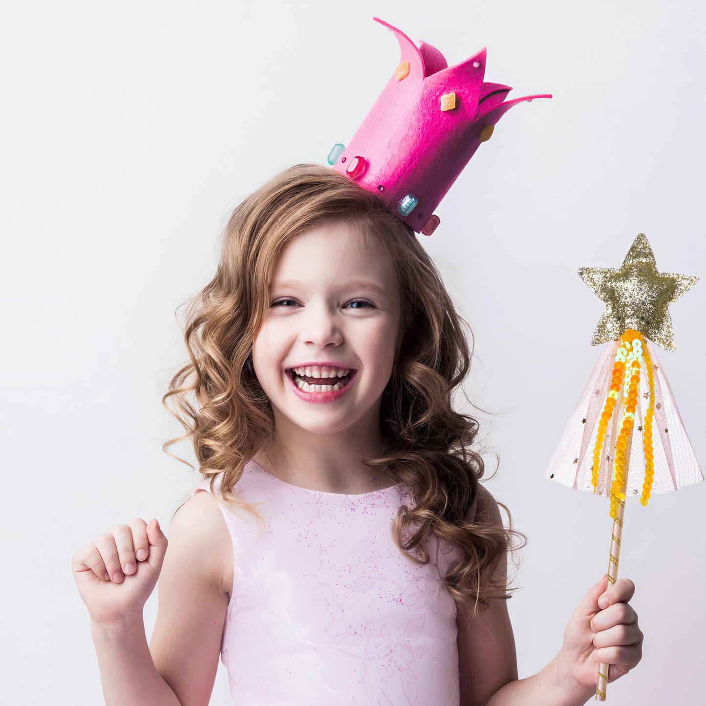 ALVOGIMOR 2-Pack Glitter Star Wand – Pink & Purple Princess Dress-Up Props