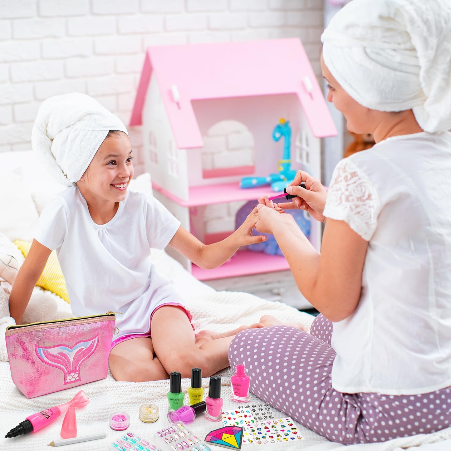 Amagoing Kids Nail Polish Set for Girls | Nail Dryer, Nail Art Pens & Cartoon Press-On Tips