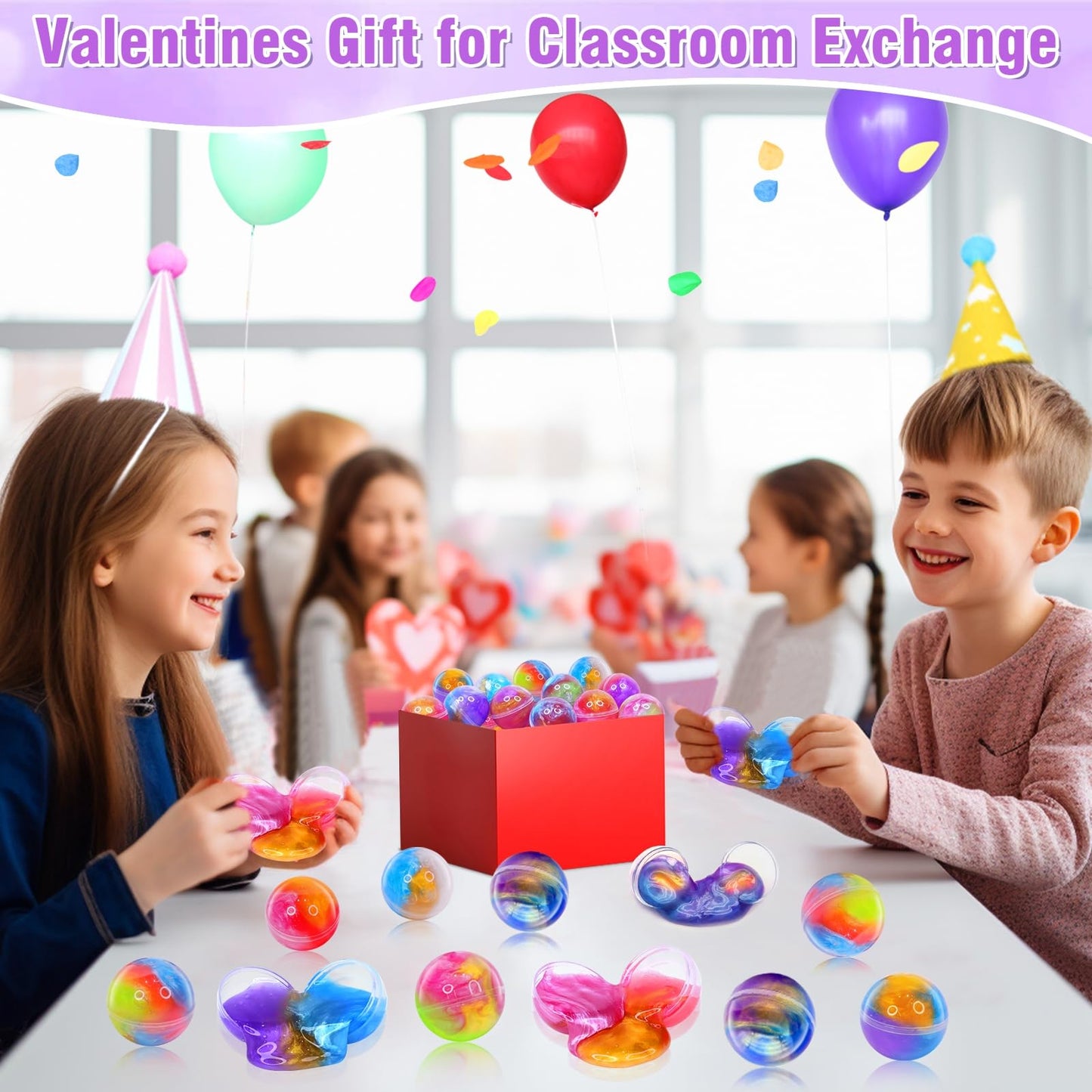 AMENON 28-Pack Galaxy Slime Gifts for Kids – Valentines & Classroom Prizes