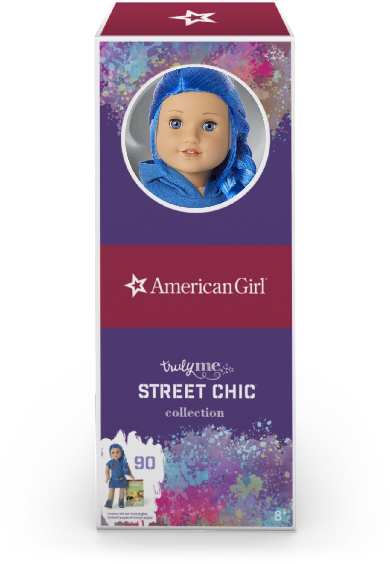 American Girl Truly Me 18-Inch Doll #90 – Blue Eyes, Long Blue Hair, Skater Dress + Book