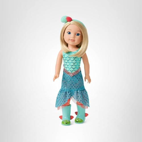 American Girl WellieWishers Camille Doll 14.5-Inch — Blue Leotard, Mermaid Skirt, Headband & Boots