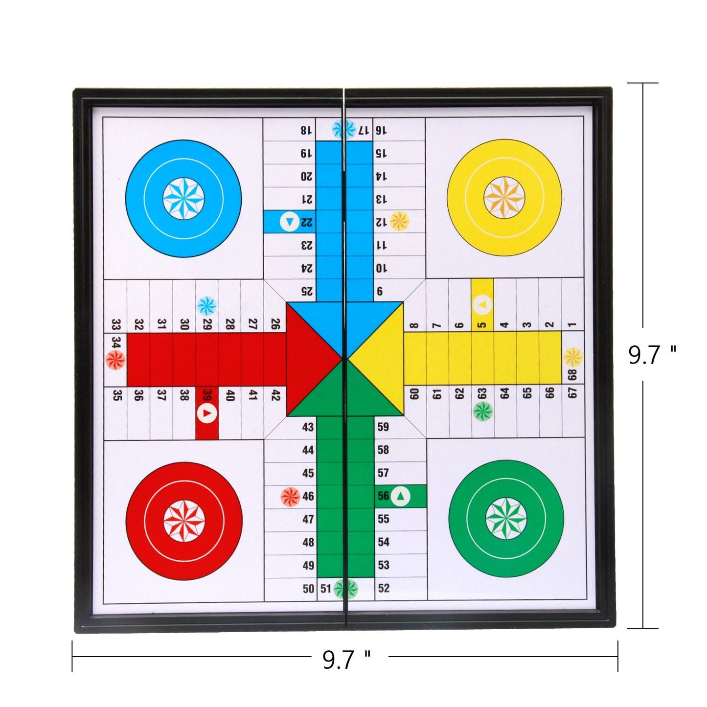 Amerous 10-Inch Folding Magnetic Ludo Go Board Set | Travel-Friendly Family Game